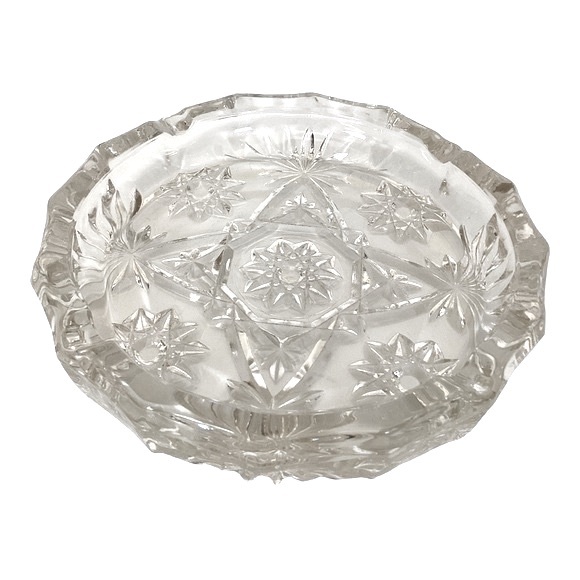 Anchor Hocking Ashtray Clear Heavy Glass Star Of David Pattern MCM Vintage EUC - Picture 11 of 15